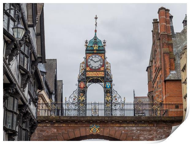 Eastgate Clock on the Chester skyline Print by Jason Wells