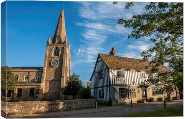 St Mary's Church, and Oliver Cromwell's House, Ely Canvas Print by Andrew Sharpe