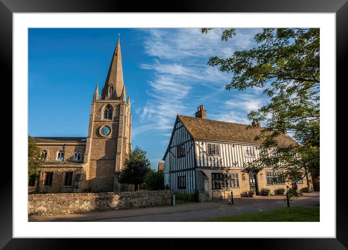 St Mary's Church, and Oliver Cromwell's House, Ely Framed Mounted Print by Andrew Sharpe