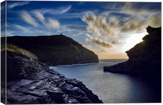 Boscastle Canvas Print by Andrew Sharpe