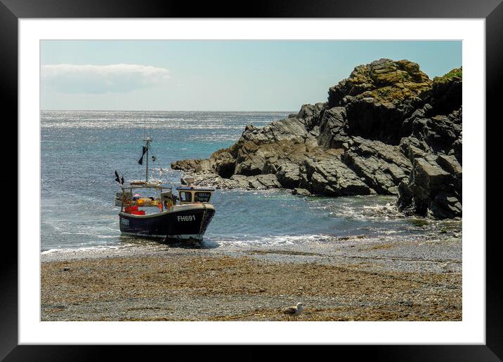 Cadwith Village Framed Mounted Print by Andrew Sharpe