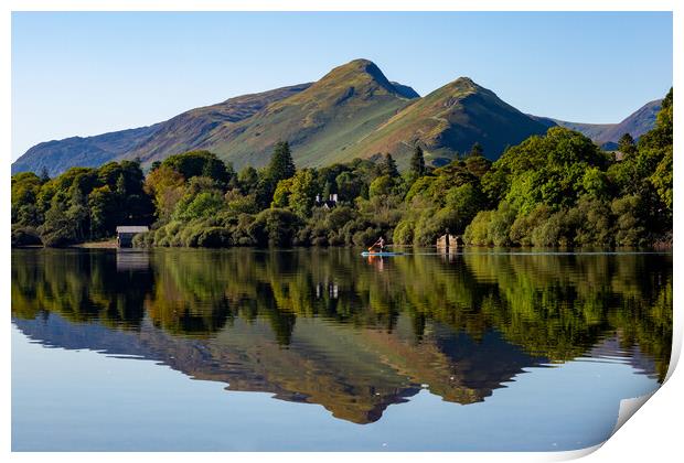 Paddling the Lakes Print by Roger Green