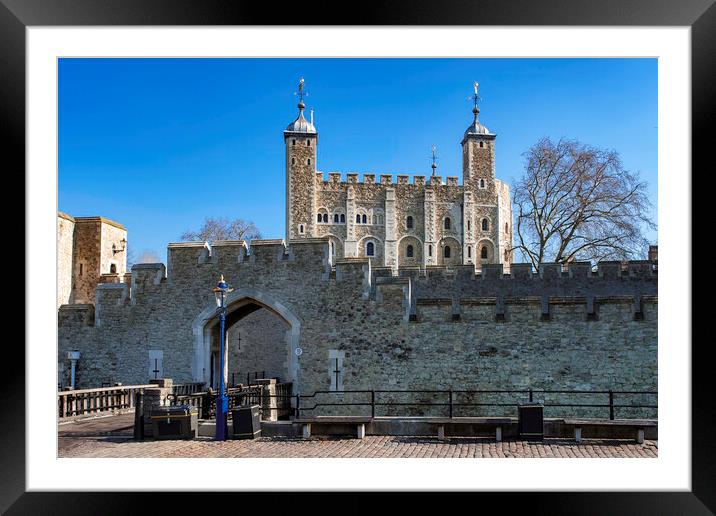 The White Tower, Tower of London Framed Mounted Print by Andrew Sharpe