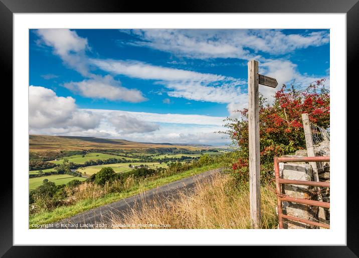 Towards Holwick from Middle Side Framed Mounted Print by Richard Laidler