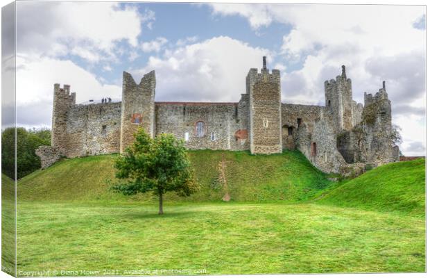 Framlingham Castle on the Hill  Canvas Print by Diana Mower