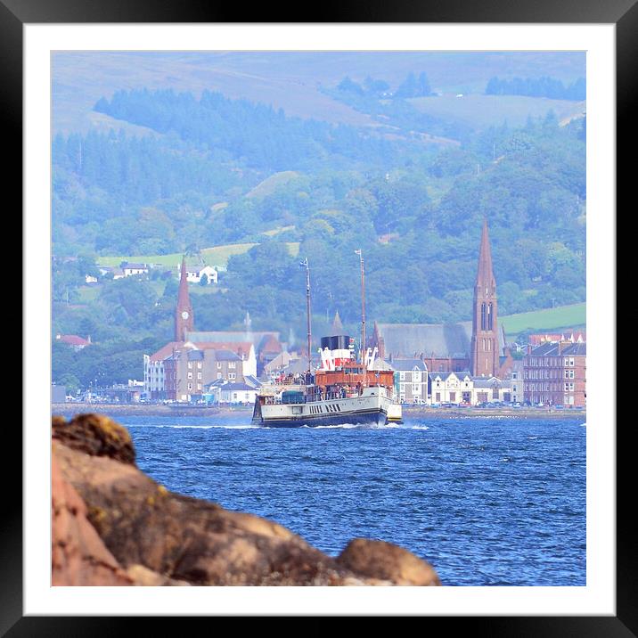 Paddle steamer Waverley and Largs Framed Mounted Print by Allan Durward Photography