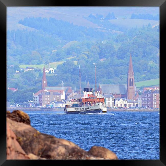 Paddle steamer Waverley and Largs Framed Print by Allan Durward Photography