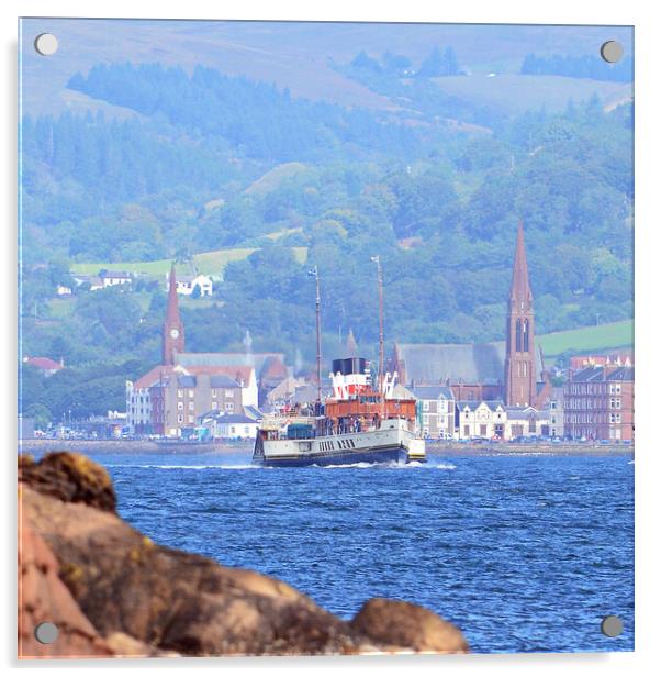 Paddle steamer Waverley and Largs Acrylic by Allan Durward Photography