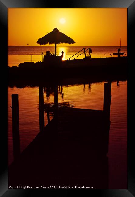 Florida Sunset couple Framed Print by Raymond Evans