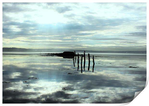 Reflection at Culross Print by mark usher