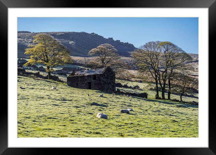 Dawn over The Roaches and Hen Cloud, 25th April 2017 Framed Mounted Print by Andrew Sharpe
