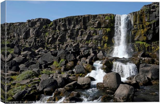 The beautiful waterfall Öxaráfoss in Iceland Canvas Print by Lensw0rld 