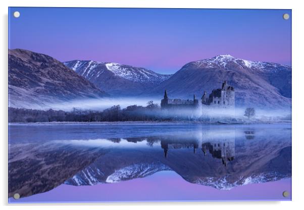 Kilchurn Castle Winter Dawn Acrylic by John Finney