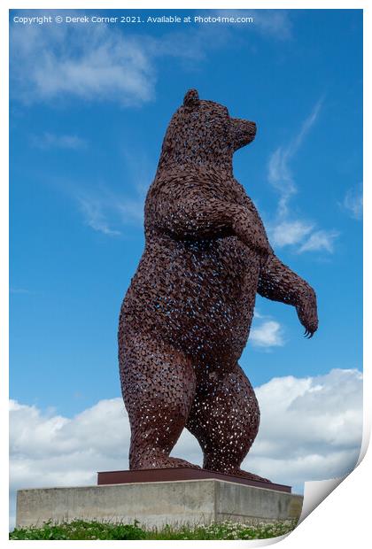 Bear Statue - John Muir tribute Print by Derek Corner