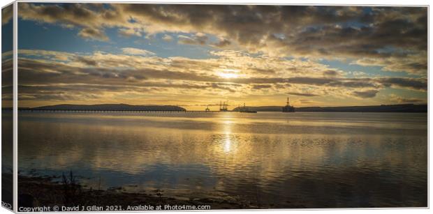 Sunrise at Cromarty Firth Canvas Print by David J Gillan