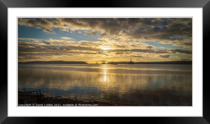 Sunrise at Cromarty Firth Framed Mounted Print by David J Gillan