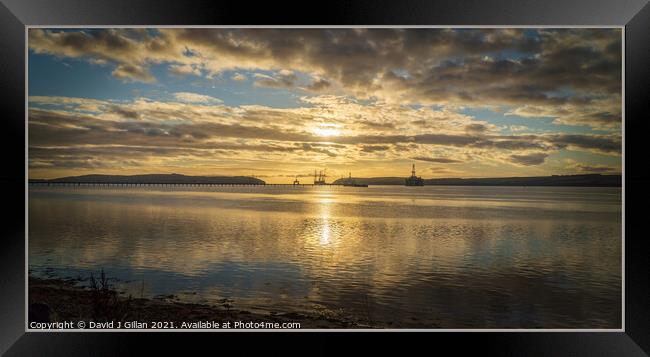 Sunrise at Cromarty Firth Framed Print by David J Gillan
