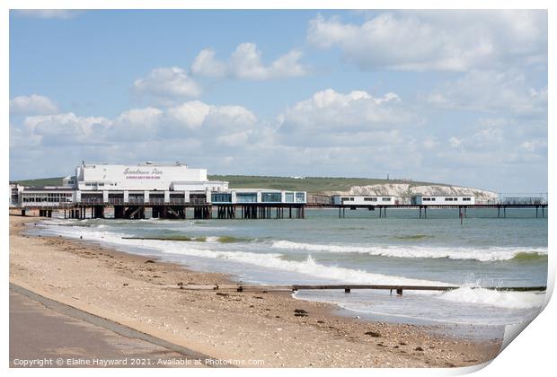 Sandown Pier, Isle of Wight Print by Elaine Hayward