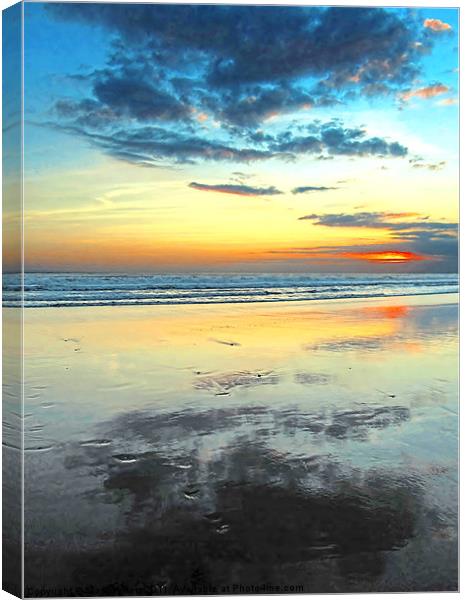 Blue Bali Sunset Canvas Print by Mark Sellers
