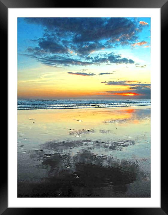 Blue Bali Sunset Framed Mounted Print by Mark Sellers