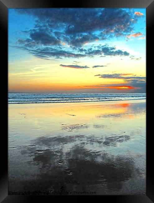 Blue Bali Sunset Framed Print by Mark Sellers
