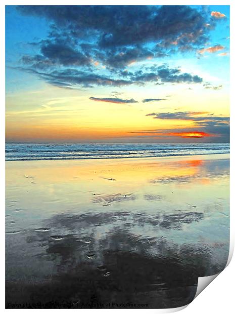 Blue Bali Sunset Print by Mark Sellers