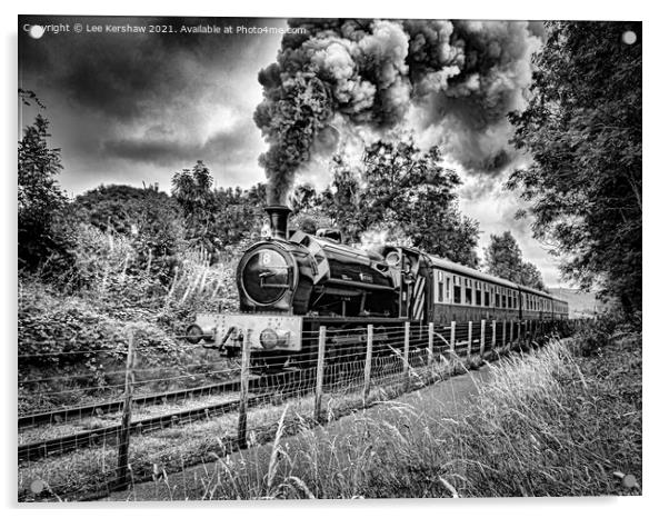 JESSIE - Steam Engine at Blaenavon Heritage Railway (Monochrome) Acrylic by Lee Kershaw