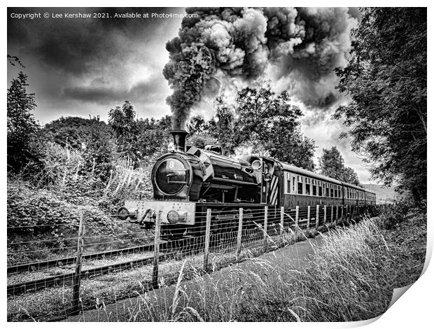 JESSIE - Steam Engine at Blaenavon Heritage Railway (Monochrome) Print by Lee Kershaw