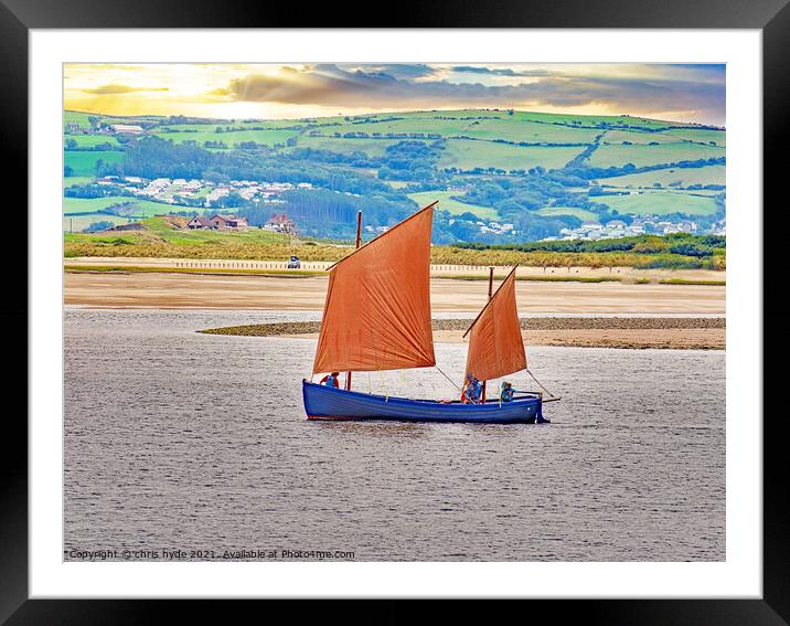 Gaff Rigged Yacht in Aberdovey Framed Mounted Print by chris hyde