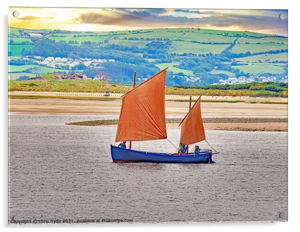 Gaff Rigged Yacht in Aberdovey Acrylic by chris hyde