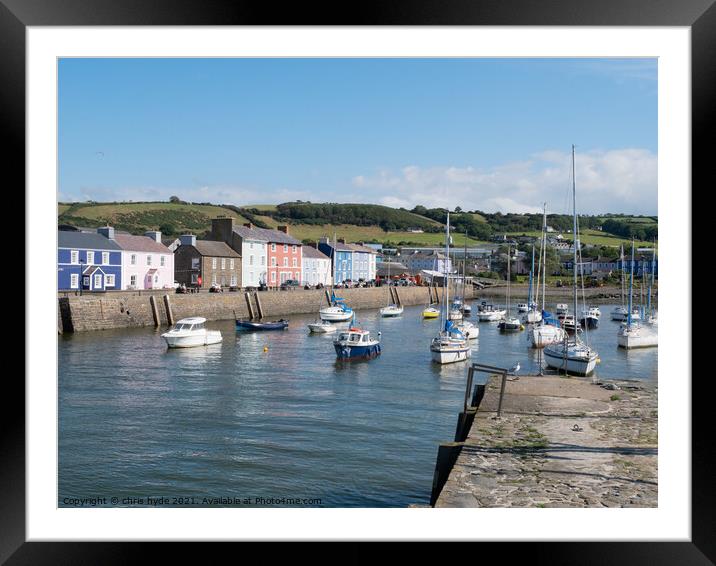 Aberaeron Harbour West Wales Framed Mounted Print by chris hyde
