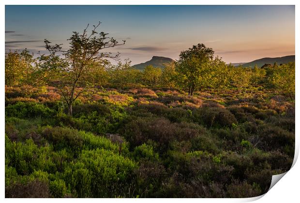 Sunrise on Roseberry Topping Print by Gary Eason