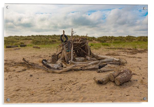 Driftwood beach hut Acrylic by Gary Eason