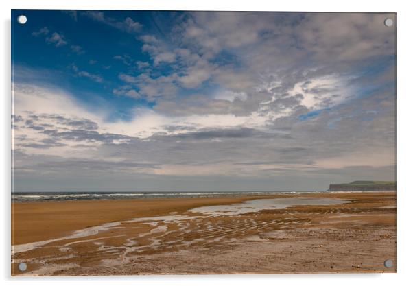 Treacherous sands, Marske Acrylic by Gary Eason