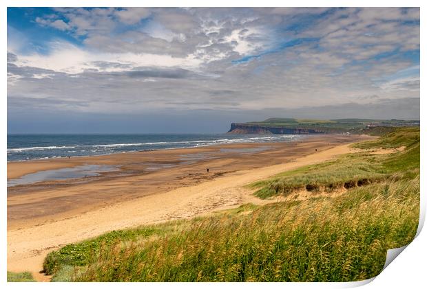 Saltburn from Marske beach Print by Gary Eason