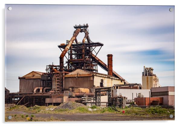 Redcar Steelworks blast furnace Acrylic by Gary Eason