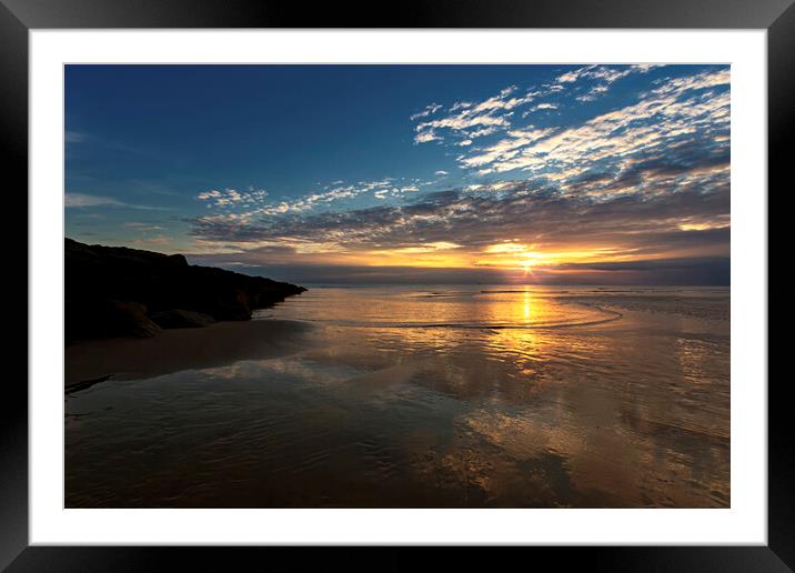 Clevelys Beach At Sunset Framed Mounted Print by Jonathan Thirkell