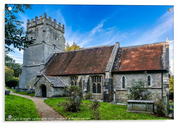 St Olave’s Church Gatcombe Acrylic by Wight Landscapes