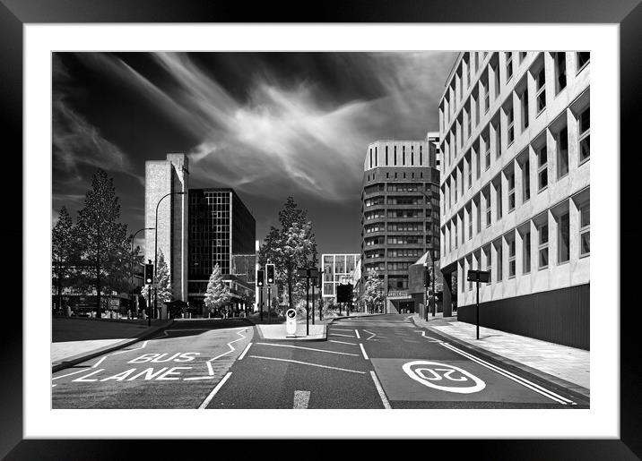 Downtown Sheffield Framed Mounted Print by Darren Galpin