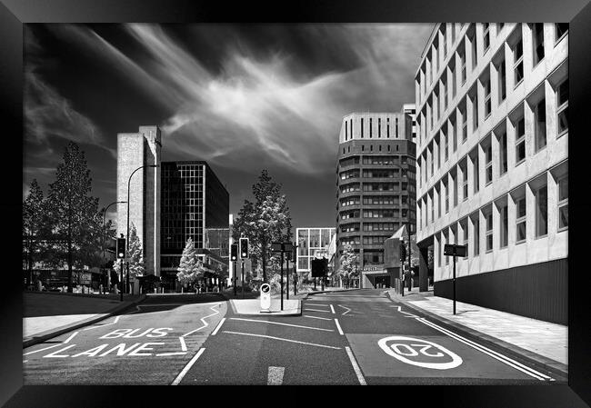 Downtown Sheffield Framed Print by Darren Galpin