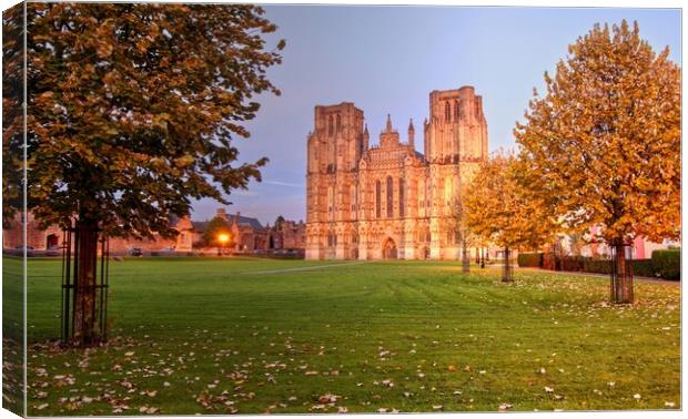 Wells Cathedral West Front Wells Somerset Canvas Print by austin APPLEBY