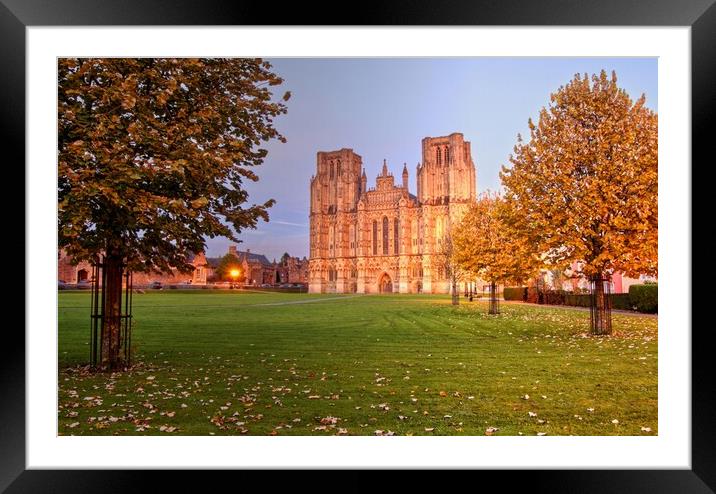 Wells Cathedral West Front Wells Somerset Framed Mounted Print by austin APPLEBY