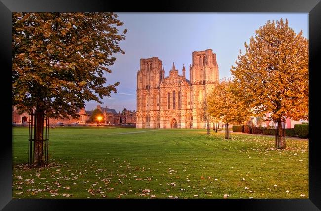 Wells Cathedral West Front Wells Somerset Framed Print by austin APPLEBY