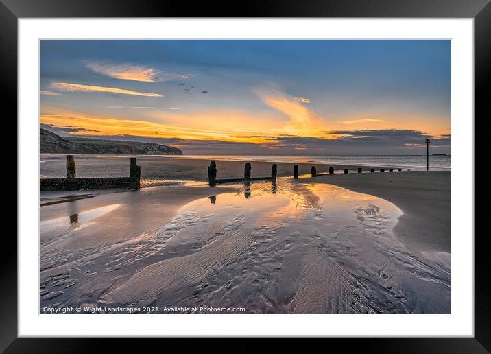 Dawn At Sandown Beach Isle Of Wight Framed Mounted Print by Wight Landscapes