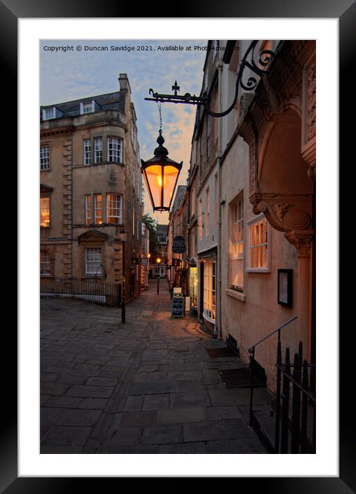 Dusk at North Parade Passage Bath Framed Mounted Print by Duncan Savidge