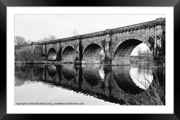 Lune Aqueduct, Lancaster (Monochrome) Framed Mounted Print by Michele Davis