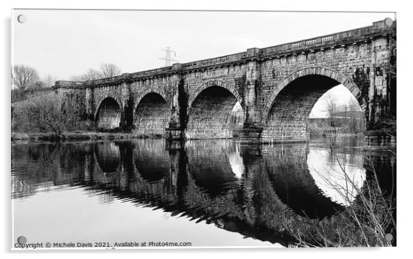 Lune Aqueduct, Lancaster (Monochrome) Acrylic by Michele Davis