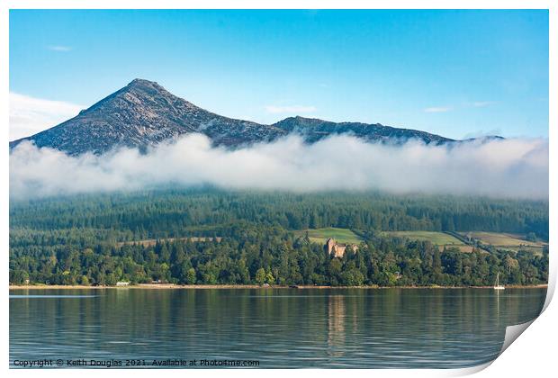 Goat Fell and Brodick Castle, Isle of Arran Print by Keith Douglas
