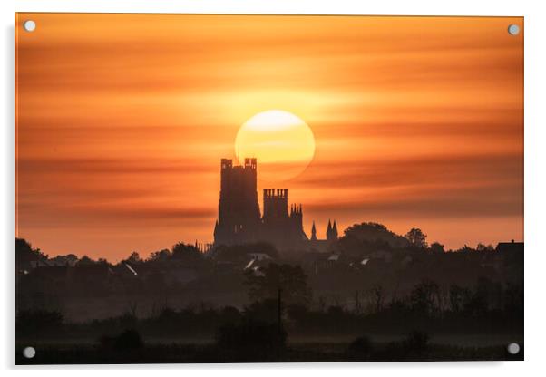 Glowing Ely Cathedral at Sunrise Acrylic by Andrew Sharpe