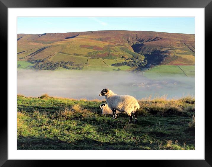 Morning mist in Edale valley. Framed Mounted Print by john hill